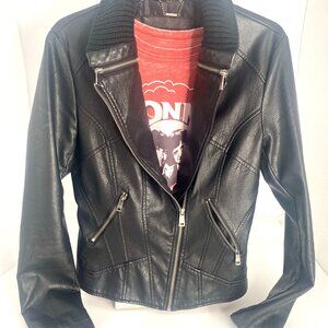 BLACK LEATHER MC JACKET